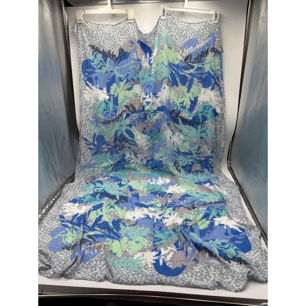 Vera Bradley Blue Green Floral Scarf Lightweight Rayon Wrap Shawl Boho Coastal - Picture 4 of 9